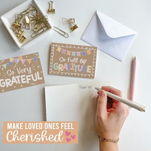 Hadley Designs Bulk Thank You Cards with Envelopes - 54 Kids Thank You Cards For Teachers, Cute Thanks Blank Cards and Envelopes, Fun Appreciation Note Card for Birthday, Baby Shower & Small Business - Thumbnail 5