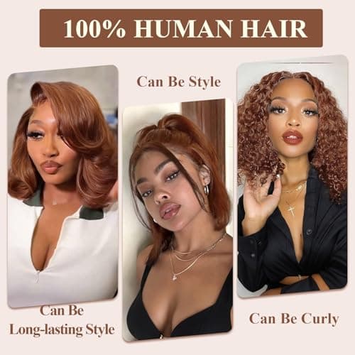 Ilyrion Bob Wig Human Hair 13X4 Lace Front Wigs Human Hair Pre Pluck Straight Short Bob Wigs Chocolate Brown Bob Wig Human Hair Bleached Knot for Black Women 10INCH - Thumbnail 5