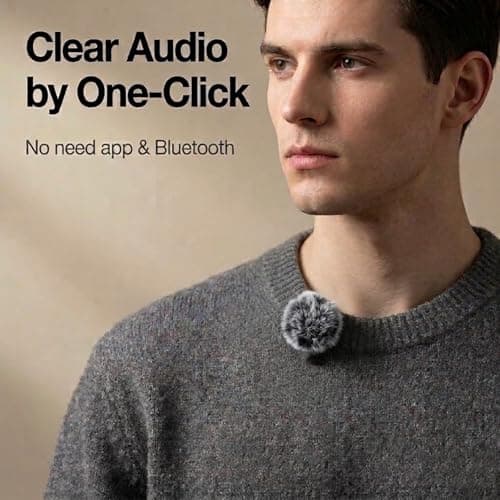2 Pack Wireless Lavalier Microphone for iPhone 16/15 Pro Max, Android, USB C, ipad with Adapter Included, Noise Cancellation Mini Lapel Mic for YouTube, Recording, Vlog, Facebook Live Streaming - Thumbnail 2