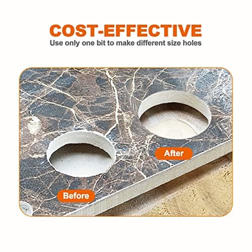 Diamond Finger Milling Bits,BRSCHNITT 1-3/16 Inch 30mm Dry Core Drill Bit with 5/8-11 Thread for Enlarging Shaping Existing Holes of Porcelain Tile Ceramic Marble Granite Countertop - Thumbnail 4