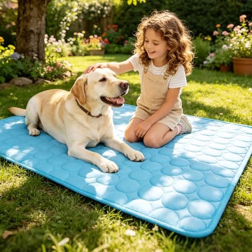 Dog Cooling Mat Ice Silk Cooling Pad for Cats Indoor Washable Summer Mat - Thumbnail 5