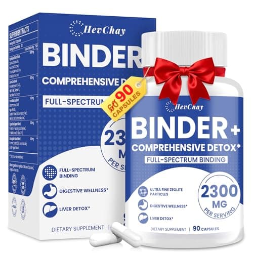 HevChay 2300 MG Detox Binder Supplement – All-in-1 Detox Binder, Activated Charcoal, Zeolite, Bentonite Clay – Liver & Gut Detox Cleanse, Toxin Flush, Digestive, Max Absorption, 90 Vegan Capsules - Image 1