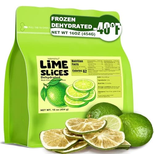 Dehydrated Lime Slices – 16 oz (Pack of 1) | All Natural, No Additives No Sugar | Dried Fruit for Cocktail Garnish, Drinks, Tea, Baking & Cooking | Dry Limes for Potpourri, Simmer Pot, Candle & Craft Decor