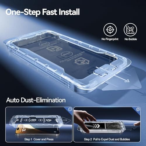 SMARTDEVIL 2 Pack for iPhone 16 Privacy Screen Protector, Military-Grade Shatterproof Protection, 9H Hardness, Anti-Spy Privacy Tempered Glass, Easy Installation - Thumbnail 2