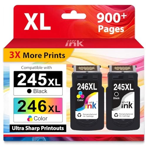 Starink 246XL 245XL Ink Cartridge Replacement for Canon Ink 245 and 246 PG-245XL CL-246XL Compatible with Canon 245XL 246XL Combo Pack for Pixma MX490 MX492 MG2522 TR4522 TR4520 TS3122 TS3322 Printers