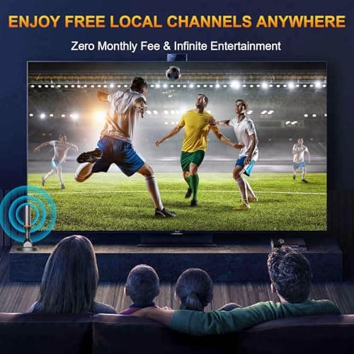 Indoor Tv Antenna for Local Channels, 4K HD Digital Antenna for Smart TV Indoor, No Cable Needed - Magnetic Base, 360° Reception, 8.2ft Cable, Long Range- Support HDTVs with Built-in Tuner - Thumbnail 2