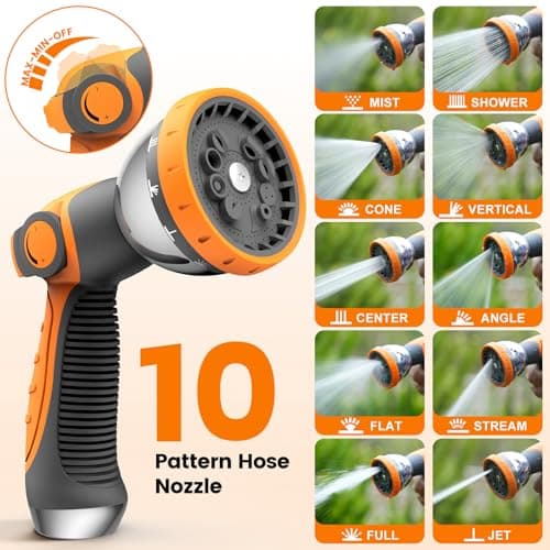 Retractable Garden Hose Reel 1/2” x 100ft, Auto Rewind Hose Reels for Outside, Heavy-Duty Wall-Mounted Outdoor Hose, 10-Mode Nozzle, Adjustable Length, 180° Rotation for Watering, Car Washing - Thumbnail 5
