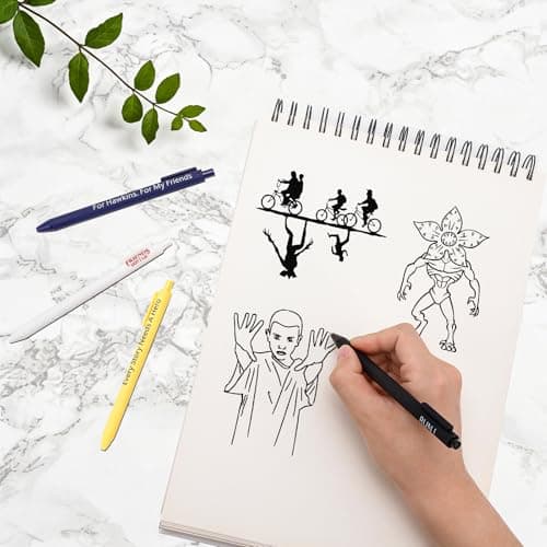 LumaCore Gel Pens, 0.5mm Fine Point Black Ink, 5 Pack, Smooth Writing for Note Taking and Journaling, Cute Aesthetic Office School Supplies - Thumbnail 4