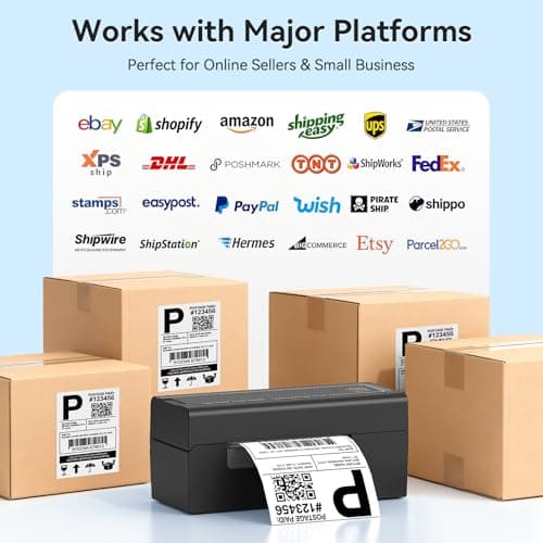 Hoorola Bluetooth Thermal Label Printer, Wireless 4x6 Shipping Label Printer for Small Business & Shipping Packages, Support iPhone, Android, Windows, macOS, Work for Amazon, Ebay, Shopify, Etsy, USPS - Thumbnail 5