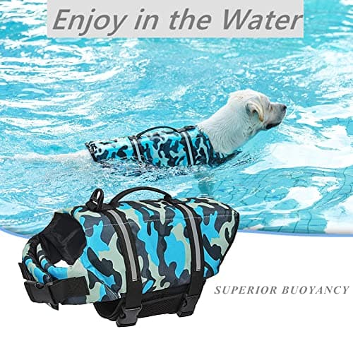 Doglay Dog Life Jacket, Dog Life Vest for Swimming Boating, Adjustable Puppy Life Jacket with Reflective Stripes, Superior Buoyancy Dog Swimming Vest for Small Medium and Large Dogs - Thumbnail 3
