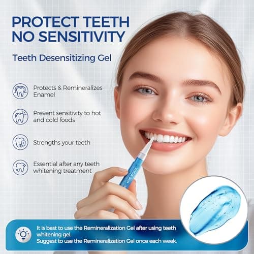 Teeth Whitening Kit for Sensitive Teeth,with 4 x 35% CP Pen & 1 Remineralization Pen,LED Accelerator Light Non,Tooth Whitener Professional Oral Care Gently Yet Effectively Removes Stains - Thumbnail 3