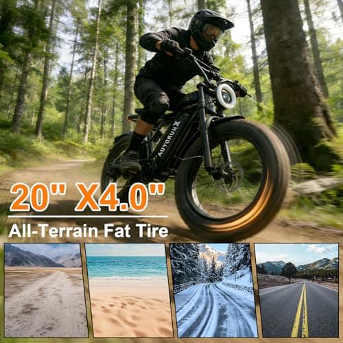 XHURDYUA Electric Bike for Adults,1500W Peak Motor&33MPH Electric Dirt Bike，48V 20AH Battery, 70Max Miles,Dual Suspension Ebikes for Adults, 20" Fat Tire E Bike（Black） - Thumbnail 5