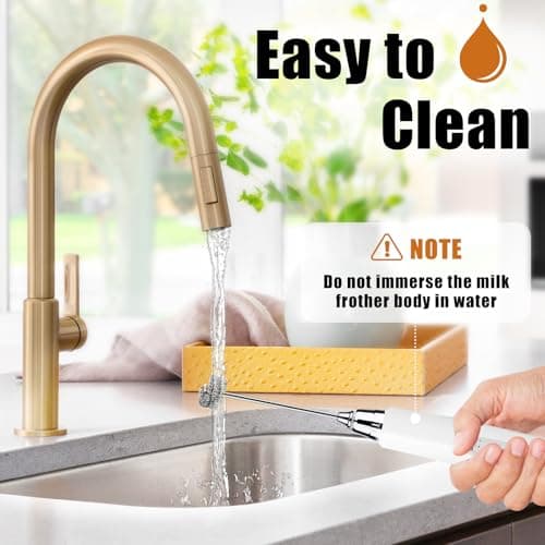 Nahida White Milk Frother Wand for Coffee, Frother Handheld Rechargeable Electric Whisk with 3 Heads 3 Speeds Drink Mixer Coffee Frother Foam Maker For Latte, Cappuccino, Hot Chocolate, Egg - Thumbnail 6