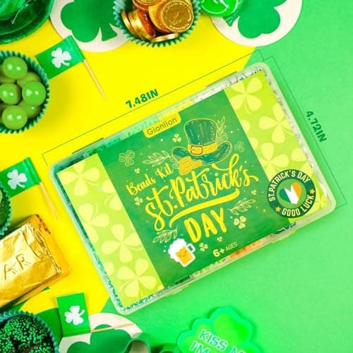 Gionlion 3000 Pcs St Patricks Day Accessories, St Patricks Day Green Clay Beads for Bracelets for Women, Friendship Bracelet Kit with Beads for Gifts - Thumbnail 3