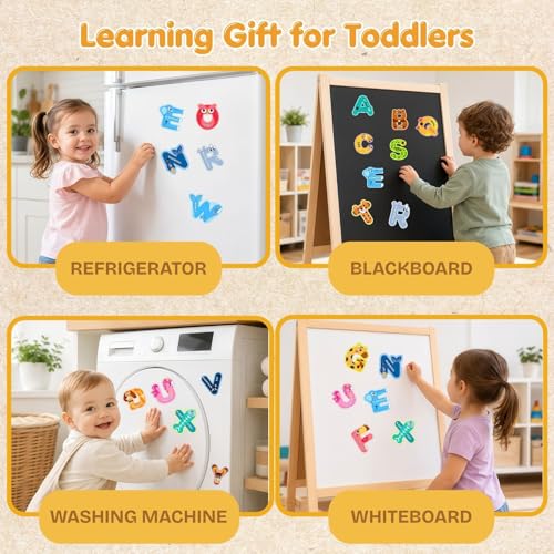 Magnetic Letters, 26 Uppercase Alphabet Magnets Fridge Magnets for Toddlers & Kids ABC Magnets for Fridge & Whiteboard, Letter Recognition & Early Spelling Learning Toys - Thumbnail 5