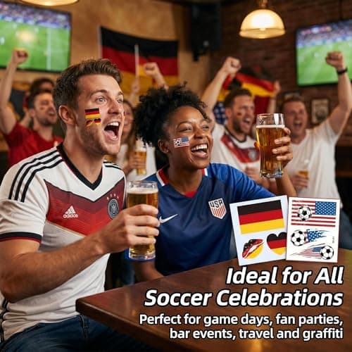 2026 World Cup Temporary Tattoos Sticker for Soccer Fans, 60PCS 20 Sheets Country Flags Tattoo Stickers for all Ages Boy Girl Teen Soccers Party Game Days Watch Parties, Waterproof Sweat Proof Vinyl - Thumbnail 4