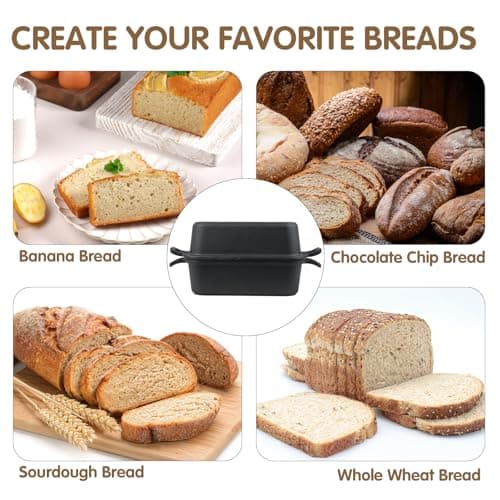 Demine Cast Iron Loaf Pan with Lid 9x5 Inch – Dutch Oven Bread Pan for Sourdough, Banana Bread, Meatloaf – Even Heat, Non-Stick, Oven Safe Baking Pans - Thumbnail 5