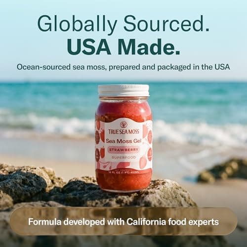 TrueSeaMoss Sea Moss Gel – Made in USA – Wildcrafted Seamoss, Fruits & Jarred Vegetables – Strawberry, Pack of 1 (Labels may Vary) - Thumbnail 6