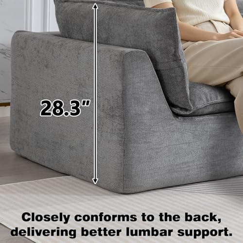 Fachmaih Boneless Loveseat Couch Sectional Cloud Couch Oversized Modular Sectional Sofa Modern Cloud Sofa Couches with Pillow for Living Room Bedroom - Thumbnail 4