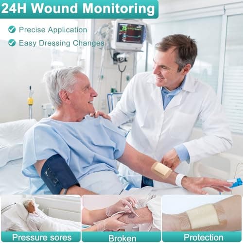 Silicone Foam Dressing with Adhesive Border 4“ x 4”,5 Packs Waterproof Silicone Bandages for Wounds Care, Large Self Adhesive Wound Dressing Bandage for Bed Sore - Thumbnail 3