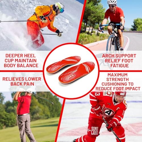 ORHILYA 220lbs+ Plantar Fasciitis Relief Foot Pain Arch Support Insert Orthotics Insole, Women Men Shoe Inserts for Standing All Day, Comfort Work Boot Insole Flat Feet Heel Spur Size 6, 250MM - Thumbnail 3