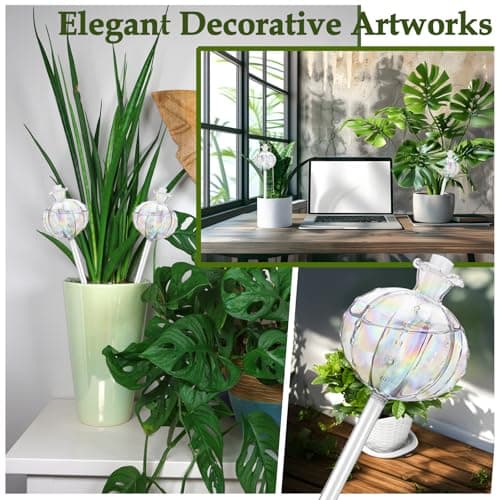 4 Pack Self Watering Planter Insert,Plant Watering Devices Plant Watering Globes for Indoor Plants,Easy Plants Live Houseplants Self Watering Plant Accessories Indoor Items for Plant Lovers - White - Thumbnail 6