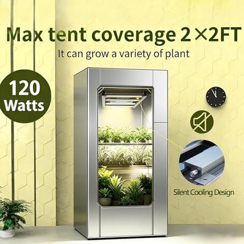 HHNMAHN 120W LED Grow Light Full Spectrum Dimmable for Indoor Plants,13x12.5Inch Hanging Growing Lamp with Adjustable Lanyard,2x2ft Coverage Waterproof Driver for Greenhouse Seedling Vegetable Flowers - Thumbnail 6