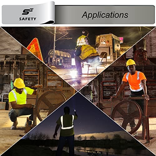 sesafety Hi Visibility Shirts for Men, Safety Shirts with Reflective Strips Class 2, Hi Vis Construction Work Shirt with Pocket Yellow 3XL - Thumbnail 6