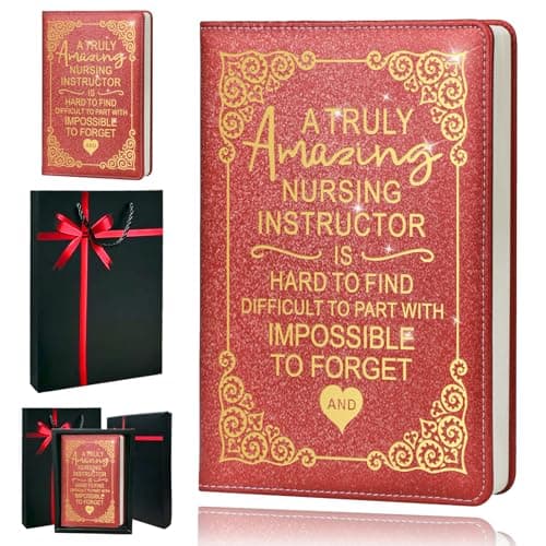 QDWXDEL Nurses Week Gifts,A5 Hardcover Leather Journal for Women - 200 Pages Premium Paper Notebook, Nurse Journal Notebook for School, Work (Nurse Red) - Image 1