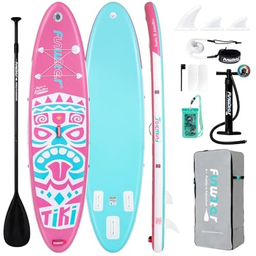 FunWater 10'6×33"×6" Inflatable Stand Up Paddle Board with Premium SUP Paddleboard Accessories, Wide Stable Anti-Slip EVA Deck,Paddle Boards for Adults & Youth of All Skill Levels