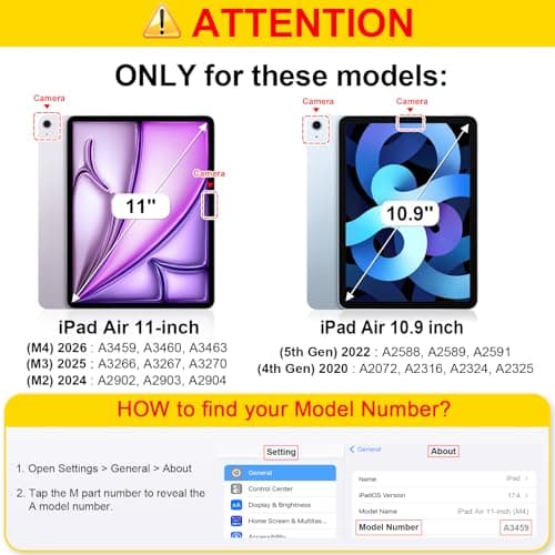 Fintie Hybrid Slim Case for iPad Air 11-inch M4/M3/M2 (2026/2025/2024), iPad Air 5th/4th Generation (2022/2020) 10.9 Inch - Shockproof Cover with Clear Back Shell & Pencil Holder, Sky Blue - Thumbnail 2