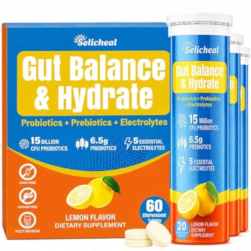 Electrolyte Tablets, Hydration & Fiber Supplement for Women & Men, 60 ct - Image 1