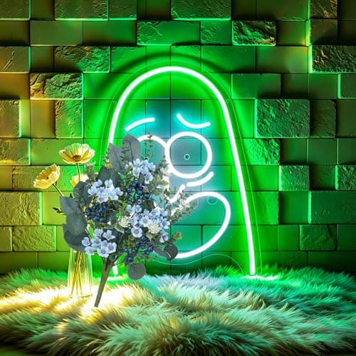 Neon Sign, FPLL Dimmable LED Neon Signs for Wall Decor, Funny Green & White Light up Bar Signs for Man Cave, Bedroom, Party, Game Room & Home Decor, Led Sign USB Power - Image 1