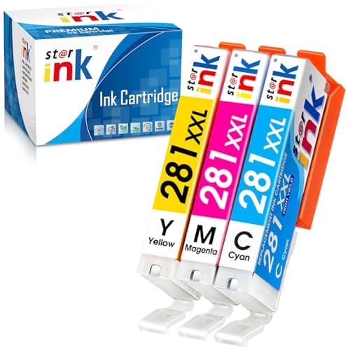 CLI-281XXL Cyan Magenta Yellow, Replacement for Canon 281 Ink cartridges Compatible with Canon TR8620a TR8520 TR8620 TS9120 TR7520 TR8600 TS6120 TS6220 TR8500 Printer, 3-Pack