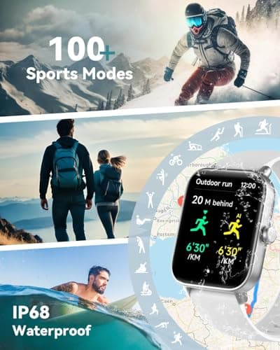 Smart Watches for Women/Men, Smart Watch for Android Phones and iPhone Compatible, Alexa Built-in, 1.8" Fitness Watches for Women, IP68 Waterproof /Bluetooth Call, Heart Rate/Sleep Monitor, White - Thumbnail 4