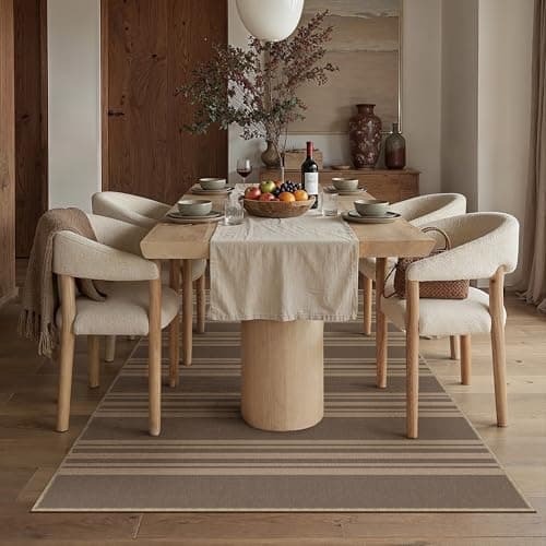 PureCozy Striped Easy Jute Rug 3x5 Nature Entryway Carpet Washable Non Slip Office Door Mat Farmhouse Neutral Non Shedding Small Indoor Outdoor Rug for Bathroom Kitchen Bedroom Living Room - Thumbnail 3