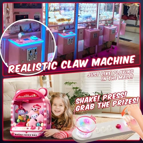 Skirfy Claws Machines for Kids,Unicorns Toys for Girls Age 6+,Mini Vending Machine with Plush Toys,Candy Dispenser Machine,Claws Game Machine,New Year Birthday Gifts for Kids - Thumbnail 5