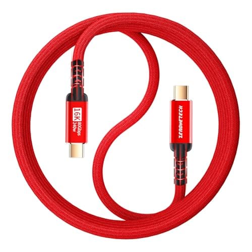 ZeroneTeck USB4 Gen4 80Gbps Cable 2X Faster Than USB4 for Thunderbolt 5/4 5Ft, 120Gbps Video Bandwidth [Dual 8K or Triple 4K] Display, PD 240W Charging, USB C Monitor Cable for Laptop, iPhone 17/16 - Image 1