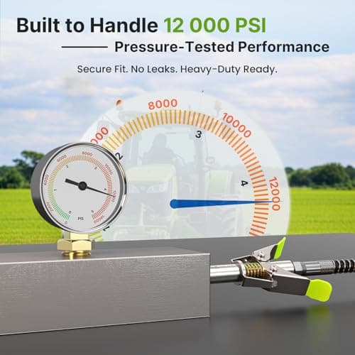 TaskStar 12000 PSI Grease Gun Coupler: 2025 Upgrade with Quick-Release Design & 6-Jaw Secure Lock, Compatible with All Grease Guns, Grease Tips Built for Easy Greasing Tractors, Trucks & Equipment - Thumbnail 5