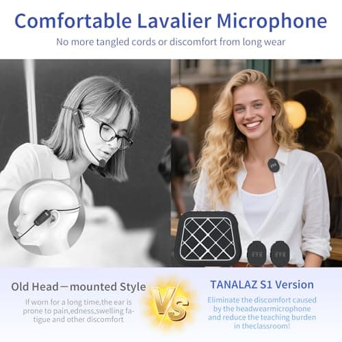 TANALAZ S1 25W Voice Amplifier with Wireless Magnetic Dual Lavalier Microphone, Portable Bluetooth Speaker and Microphone PA System with Shoulder Chain for Classroom Meeting Training Speech Guide - Thumbnail 3