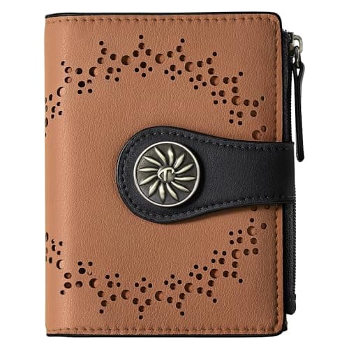 Tipmile Small Wallet Women Bifold RFID Blocking Card Holder Leather Wallets with Zipper Coin Pocket - Image 1