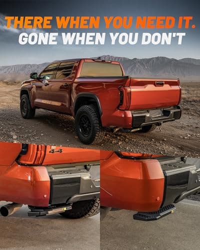 WOLFBOX Retractable Bed Step for 2021-2026 Ford F-150/2022-2026 Lightning EV, 330 LBS Heavy-Duty Truck Bed Step, Non-Slip Aluminum Tailgate Step Replace Easy(Excludes Raptor & Dual Exhaust Models) - Thumbnail 6