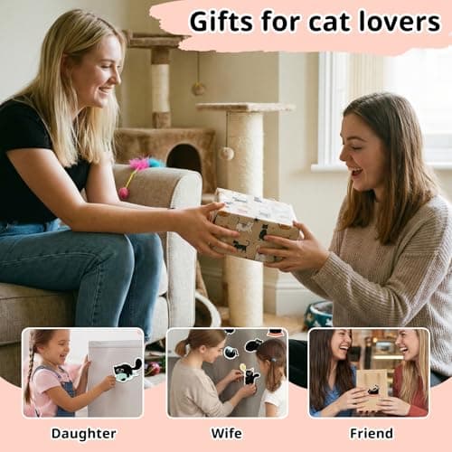 HAPRIC 30Pcs Black Cat Magnets Cute Fridge Magnets for Refrigerator Locker - Funny Kitchen Decor Accessories Gifts for Cat Lover Magnetic Stickers for Home, Office, Mailbox, Holiday - Thumbnail 6