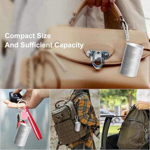 KONIDUN 3-Tier Traveling Jewelry Holder Keychain, Backpack Jewelry Ring Keeper Keychain for Earrings, Necklaces, Wedding Ring Holder Keychain for Gym Sports Bag, Silver - Thumbnail 6