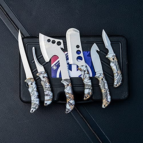 KNINE OUTDOORS Hunting Deer Knife Set Field Dressing Kit Portable Butcher Game Processor Set, 12 Pieces - Thumbnail 6