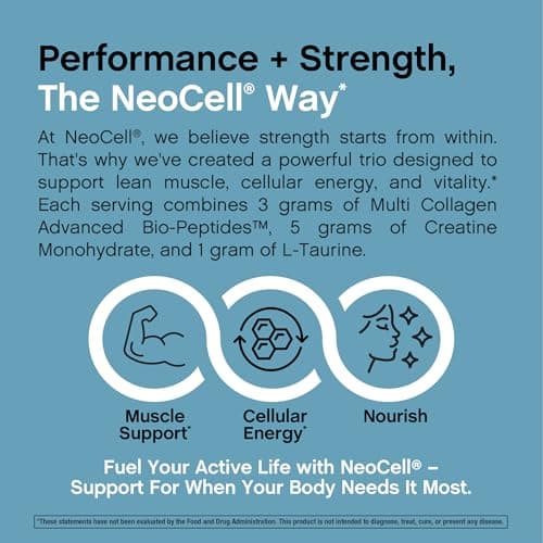 NeoCell Creatine Monohydrate Powder | 30 Servings | with Multi Collagen Peptides | Unflavored | for Women and Men - Thumbnail 5