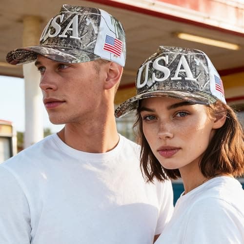 LELVK USA Hat American Flag Baseball Cap Trucker Adjustable Breathable 4th of July Accessories for Men Women Gifts - Thumbnail 6