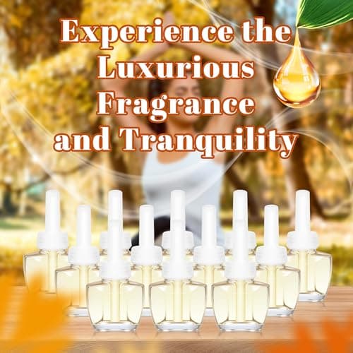 Plug In Air Freshener Refills 12 Pack – Spruce, Caramel, Espresso & Raspberry Cinnamon Scents – Adjustable Fragrance for Home & Bathrooms – Compatible with Air Wick & Glade, Not Include Glade Plus - Thumbnail 4