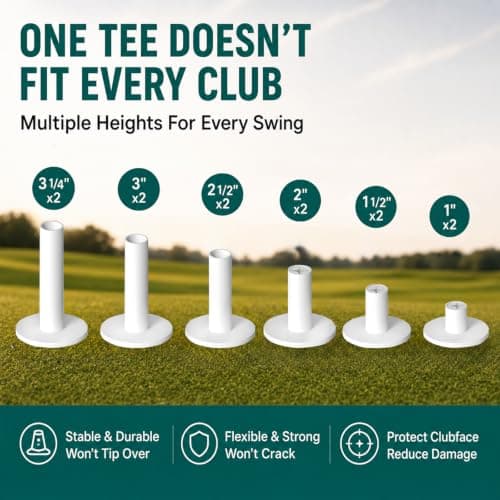 68 Pcs Golf Mat Tees Set, Mix Sizes Rubber Tees for Simulator & Hitting Mats, Golf Swing Training Aid with Impact Tape and Bamboo Tee for Beginners & Pro Golfers Indoor or Driving Range Practice - Thumbnail 5