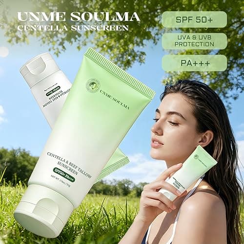 Centella Sunscreen SPF 50 | with Beef Tallow & Zinc Oxide Sun Protection, Skin Care & Moisturizing 3 in 1, Mineral Sunscreen for Face & Body, Non-Comedogenic, Vacation Travel Size (1.76oz / 50g) - Thumbnail 2